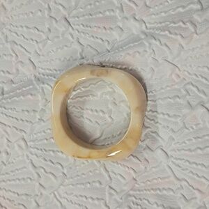 Marbled Cream Resin Bangle Bracelet - Women Jewelry Bracelets